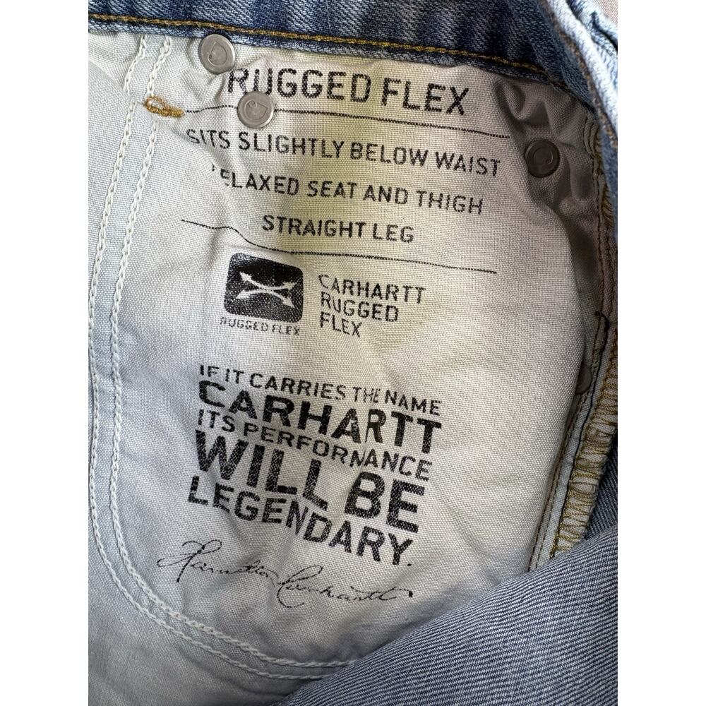 Carhartt Distressed Rugged Flex Relaxed Fit Straight Leg Jeans Blue Men’s 29x32 - Picture 10 of 13